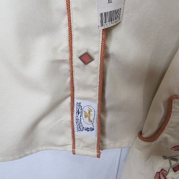 Panhandle Cowgirl Rodeo Retro Pearl Snap Long Sleeves Floral Embroidered X Large - Picture 7 of 13